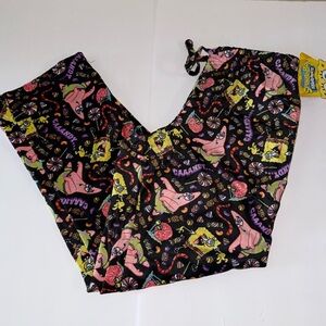 NWT Sponge Bob Square Pants Candy Halloween Fleece Sleep Pajama Pants Men’s Sz M